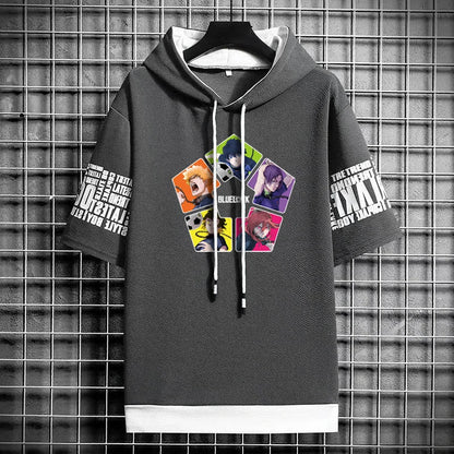 Men's Winter Hooded T-Shirt - Anime Graphic Stylish Tee
