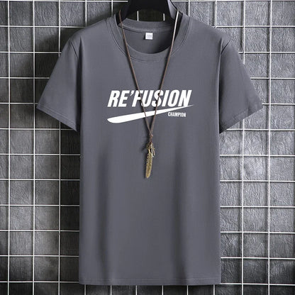 Men's Summer Cotton T-Shirt - Casual O-Neck Short Sleeve