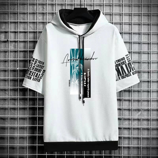 Men's Harajuku Hooded T-Shirt - Vintage Graphic Streetwear