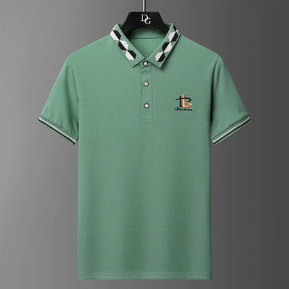 Men's Summer Embroidered Polo T-Shirt - Casual Business Top
