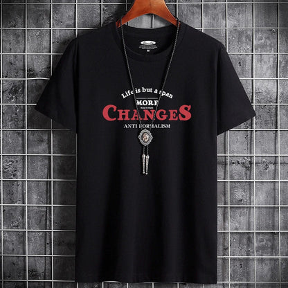 Men's Summer Cotton T-Shirt - Loose Fit Printed Casual Tee