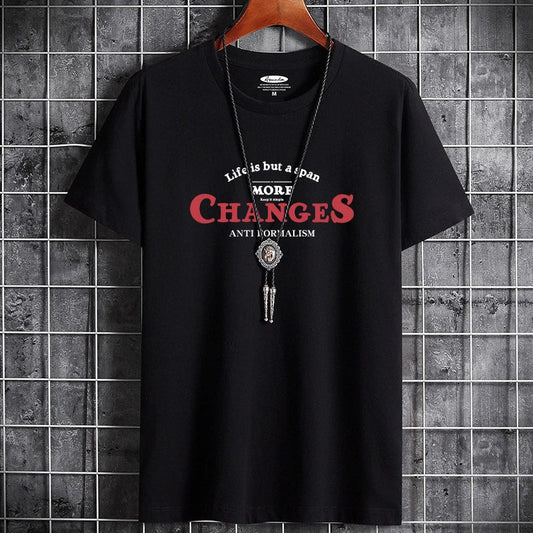 Men's Summer Cotton T-Shirt - Loose Fit Printed Casual Tee