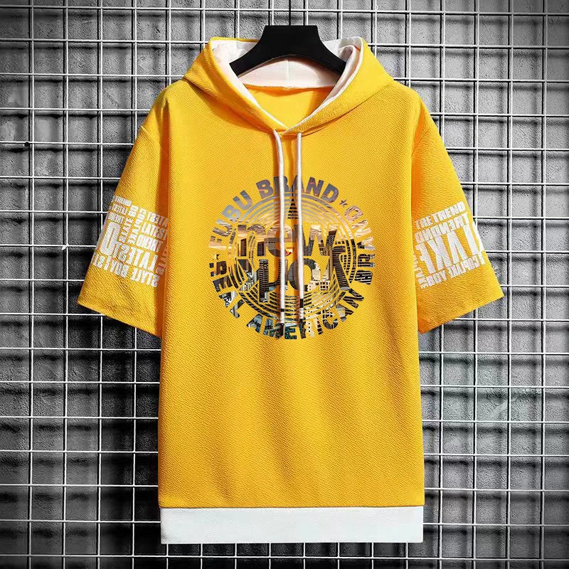 Men's Casual Hooded Graphic T-Shirt - Winter Streetwear