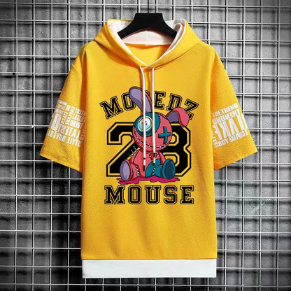 Winter Men's Stylish Hooded T-Shirt - Casual Graphic Tee