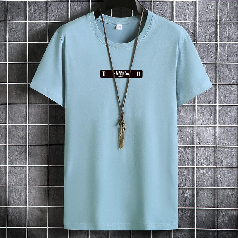 Men's Summer Cotton T-Shirt - Classic Solid O-Neck Tee