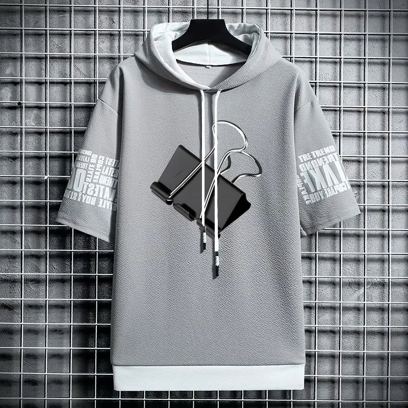 Men's Streetwear Hooded T-Shirt - Winter Graphic Hoodie