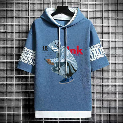 Men's Hooded T-Shirt - Harajuku Cool Streetwear Fashion