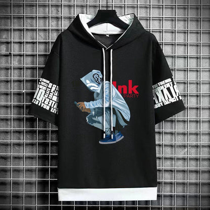 Men's Hooded T-Shirt - Harajuku Cool Streetwear Fashion