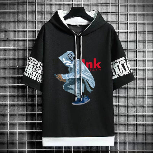 Men's Hooded T-Shirt - Harajuku Cool Streetwear Fashion