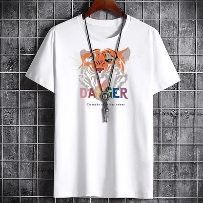 Men's Summer Cotton T-Shirt - Graphic Print Fashion Tee