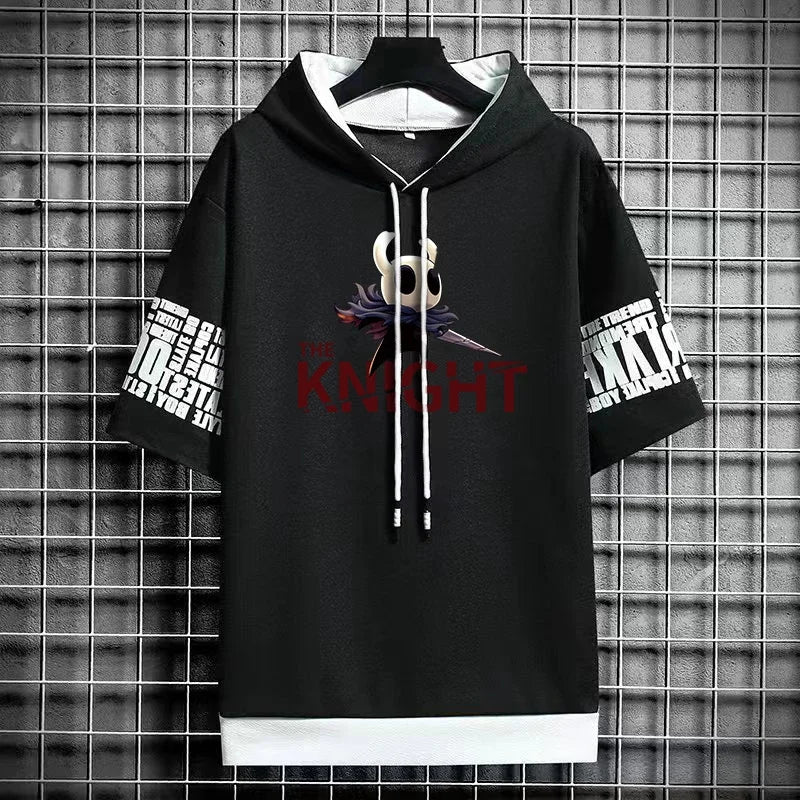 Winter Men's Hooded Graphic T-Shirt - Anime Streetwear Tee