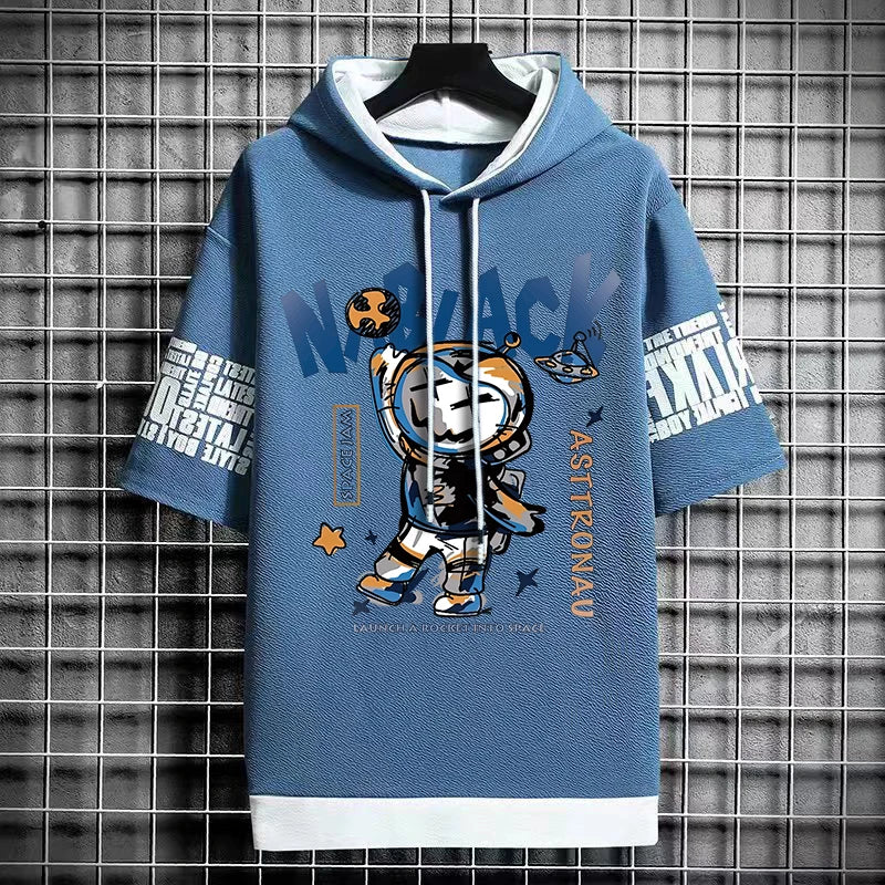 Men's Winter Hooded T-Shirt - Korean Fashion Streetwear Tee