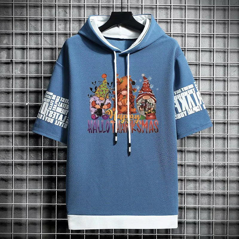 Men's Streetwear T-Shirt - Winter Casual Graphic Hoodie