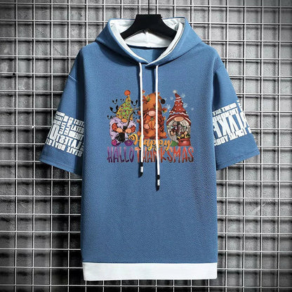 Men's Streetwear T-Shirt - Winter Casual Graphic Hoodie