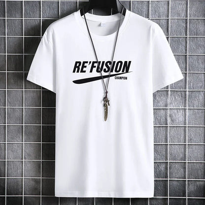 Men's Summer Cotton T-Shirt - Casual O-Neck Short Sleeve