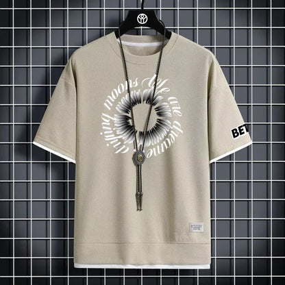 Men's Summer Breathable Graphic T-Shirt - Loose Fit Fashion