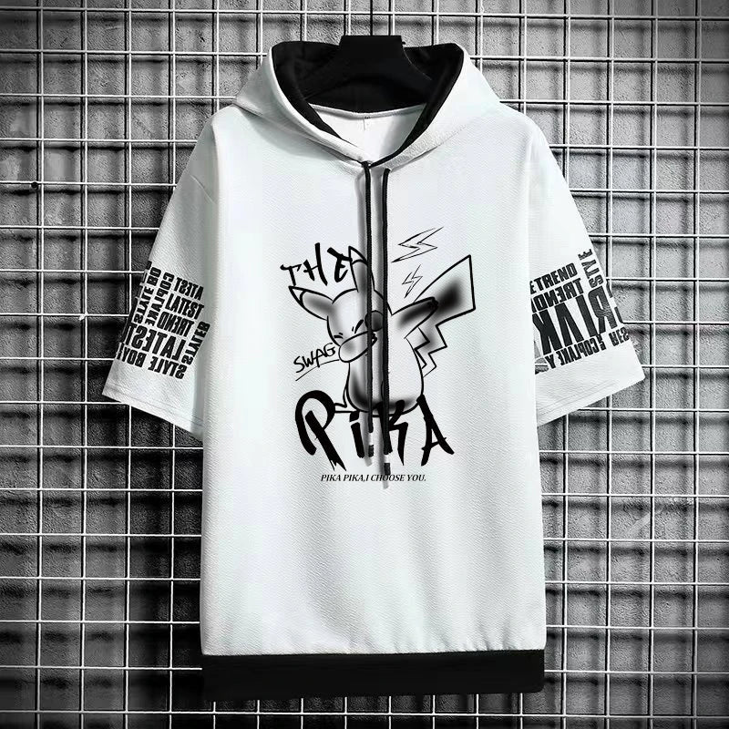 Men's Winter Hooded Graphic T-Shirt - Harajuku Anime Tee