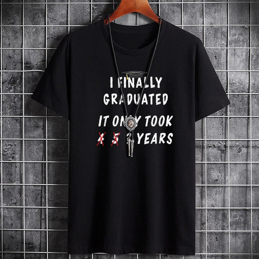 Men's Summer Cotton T-Shirt - Letter Printed Casual Wear
