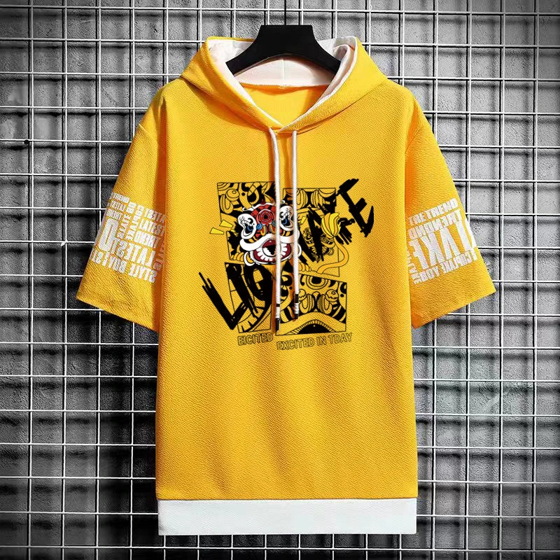 Men's Winter Hooded T-Shirt - Hip Hop Harajuku Streetwear