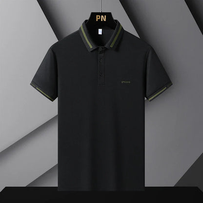 Ultra-Thin Ice Silk Polo T-Shirt - Breathable & Stylish
