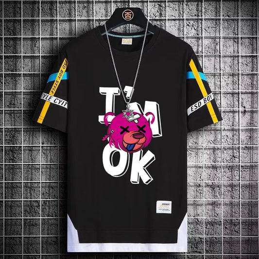 Men's Summer Streetwear T-Shirt - Trendy Graphic Tee