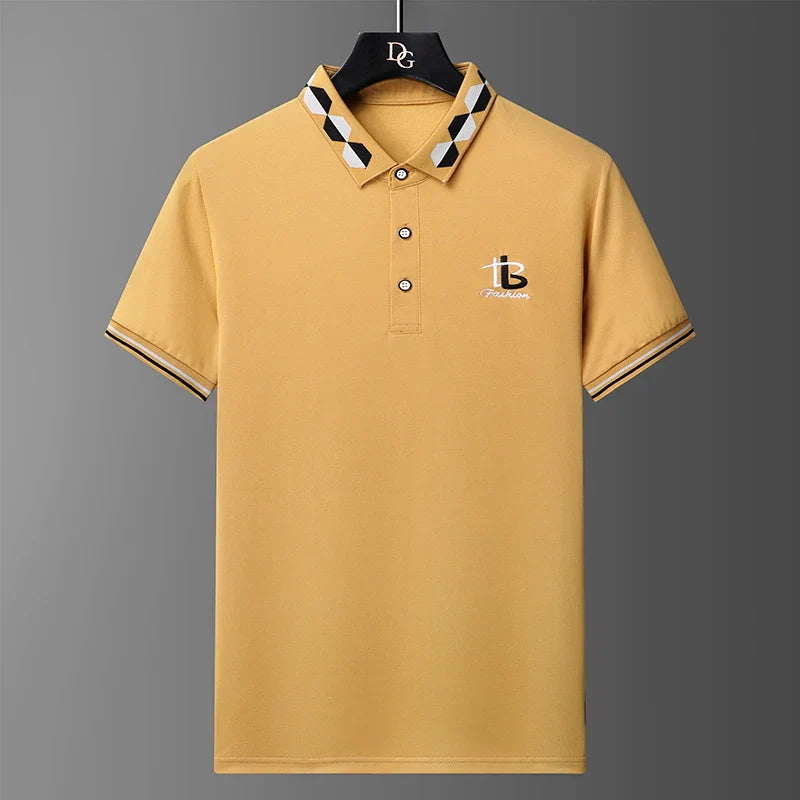 Men's Summer Embroidered Polo T-Shirt - Casual Business Top