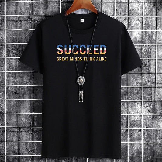 Men's Cotton T-Shirt - Letter Printed Streetwear Tee