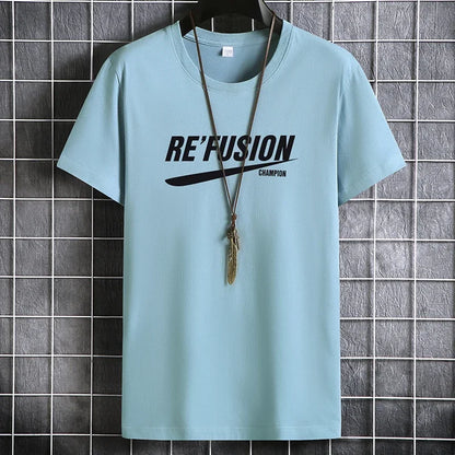 Men's Summer Cotton T-Shirt - Casual O-Neck Short Sleeve